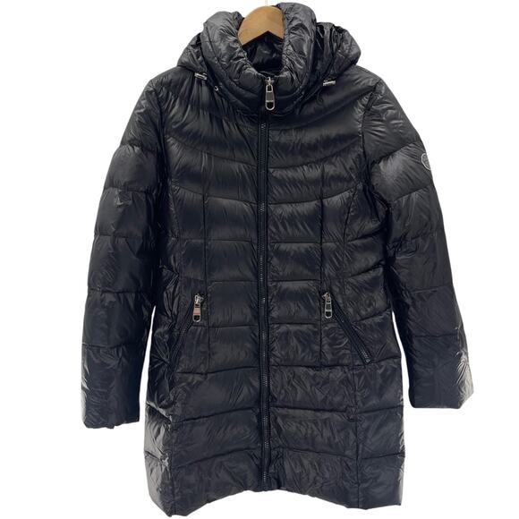Calvin Klein Jackets & Blazers - Calvin Klein Woman’s Down Puffer Shine Longline Lightweight Black Coat Size M
